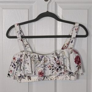 Artesands Ruffled Floral Print Multi-Fit Cup  Removable‎ Strap Swim Top Size 10